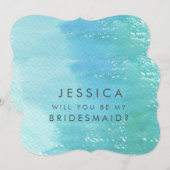 Waterverf Wash word jij mijn Bridesmaid? Kaart (Voorkant / Achterkant)