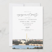 Waterverf Washington DC Monument Engagement Party Kaart (Voorkant)