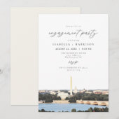 Waterverf Washington DC Monument Engagement Party Kaart (Voorkant / Achterkant)