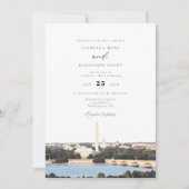 Waterverf Washington DC Monument Skyline Wedding Kaart (Voorkant)