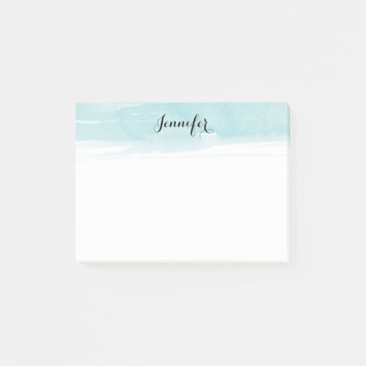 Waterverf wasnotities, blauw post-it® notes (Voorkant)