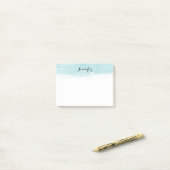 Waterverf wasnotities, blauw post-it® notes (Op bureau)