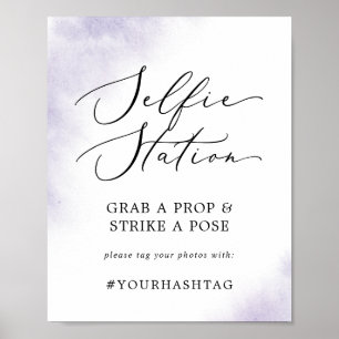 Waterverf Waspaars Selfie Station Hashtag Bord Poster
