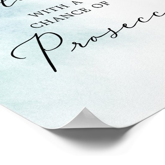 Waterverf Wassen | Blauw Prosecco bord Poster (Hoek)