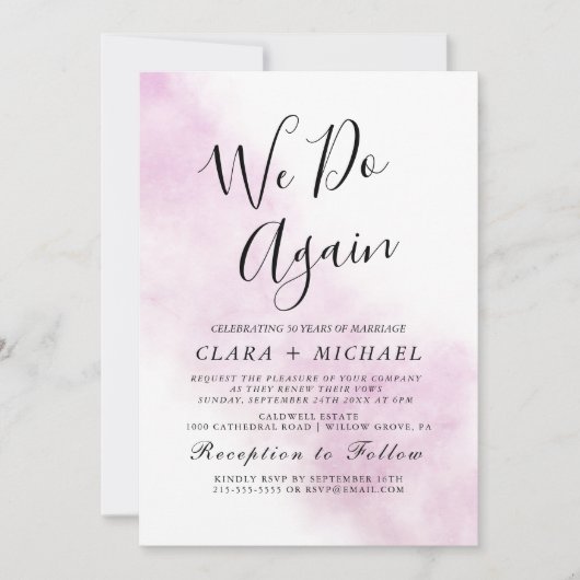 Waterverf wassen | Blauw "We Do Again" Gelofte Ver Kaart (Voorkant)