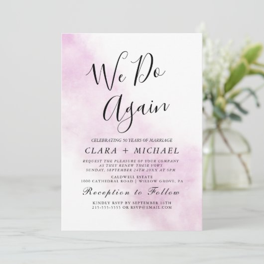 Waterverf wassen | Blauw "We Do Again" Gelofte Ver Kaart (Staand voorkant)