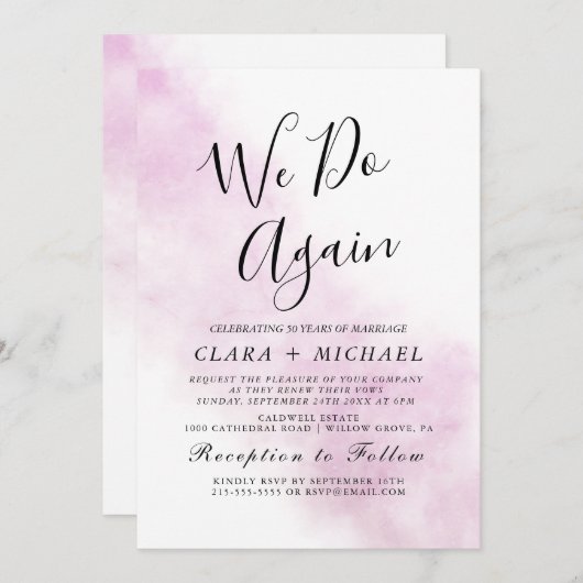 Waterverf wassen | Blauw "We Do Again" Gelofte Ver Kaart (Voorkant / Achterkant)