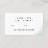 Waterverf wassen | Blue Small Business Reminder Afsprakenkaartje (Achterkant)