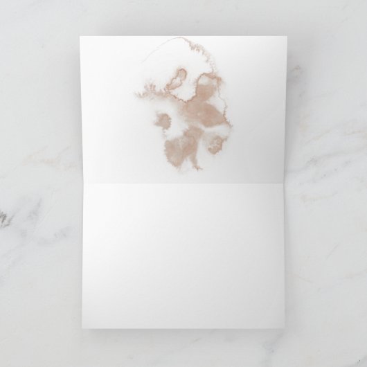 waterverf Wassen bruiloft monogram Dank u kaart (Binnen)