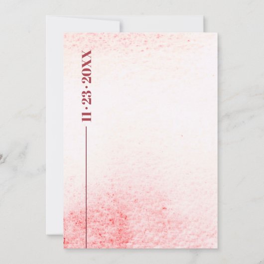 Waterverf wassen en tak Japandi bruiloft Kaart (Achterkant)