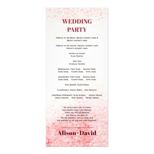 Waterverf wassen en tak Japandi bruiloft programma (Achterkant)