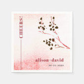 Waterverf wassen en tak Japandi CHEERS bruiloft Servet (Voorkant)