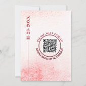 Waterverf wassen en tak Japandi QR code bruiloft Kaart (Achterkant)