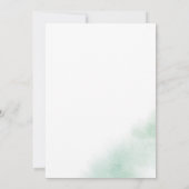 Waterverf wassen | Groene bruiloft receptie Kaart (Achterkant)