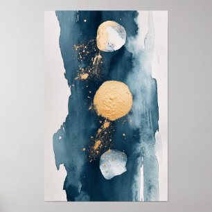 Waterverf wassen met ronde vormen poster