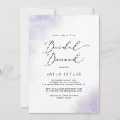 Waterverf Wassen | Paarse bruidsbrunch Kaart (Voorkant)