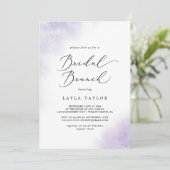 Waterverf Wassen | Paarse bruidsbrunch Kaart (Staand voorkant)