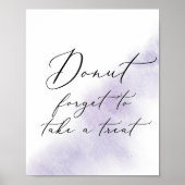 Waterverf Wassen | Paarse Donut Favor Bruiloft Poster (Voorkant)