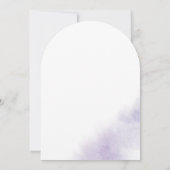Waterverf Wassen Paarse Elegante Boho Boog Wedding Kaart (Achterkant)