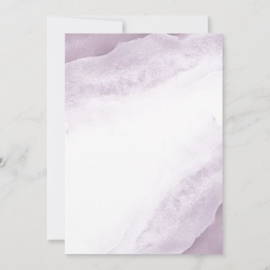 Waterverf Wassen | Paarse elegante bruiloft Kaart (Achterkant)