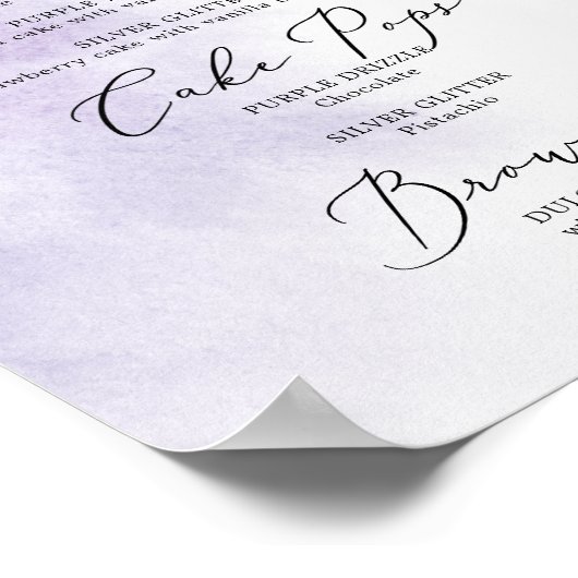 Waterverf Wassen | Paarse zoete lekkernijen Browni Poster (Hoek)