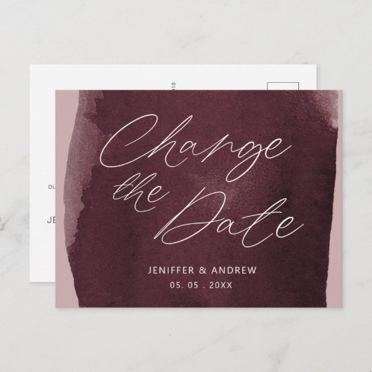 waterverf wassen verandert de datum briefkaart (Voorkant / Achterkant)