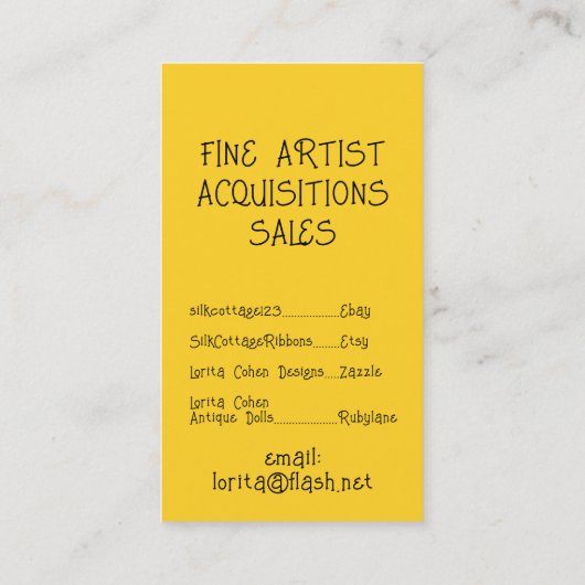 Waterverf Wassen Visitekaartjes Modern Pop Abstrac (Achterkant)