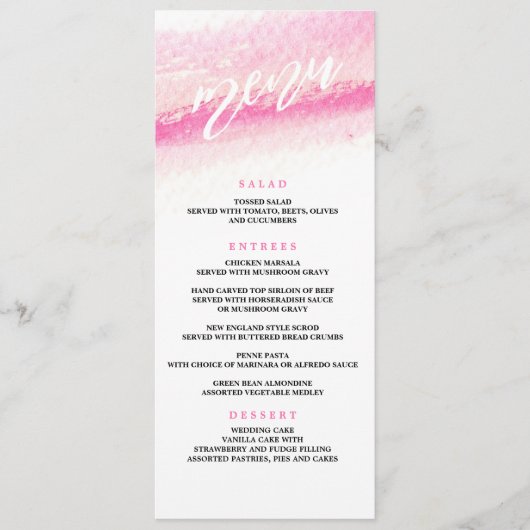 waterverf Wassen Wedding Diner Menu (Voorkant)