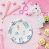 Waterverf Wasserij Blauw Baby shower Papieren Bordje (Feest)