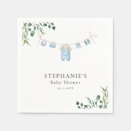 Waterverf Wasserij Blauw Baby shower Servet