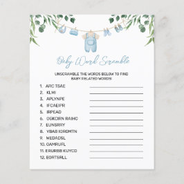 Waterverf Wasserij Blauw Woord Scramble spel