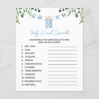 Waterverf Wasserij Blauw Woord Scramble spel