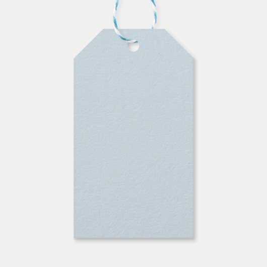 Waterverf Wasserij Blue Greenery Baby shower Cadeaulabel (Achterkant)