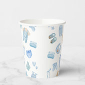 Waterverf Wasserij Blue Greenery Baby shower Papieren Bekers (Links)