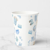 Waterverf Wasserij Blue Greenery Baby shower Papieren Bekers (Rechts)