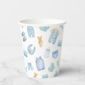 Waterverf Wasserij Blue Greenery Baby shower Papieren Bekers (Voorkant)