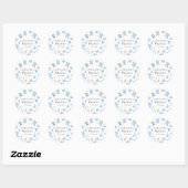 Waterverf Wasserij Blue Greenery Baby shower Ronde Sticker (Vel)