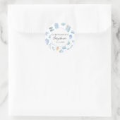 Waterverf Wasserij Blue Greenery Baby shower Ronde Sticker (Tas)