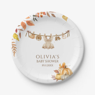Waterverf Wasserij Herfst Boho Baby shower Papieren Bordje