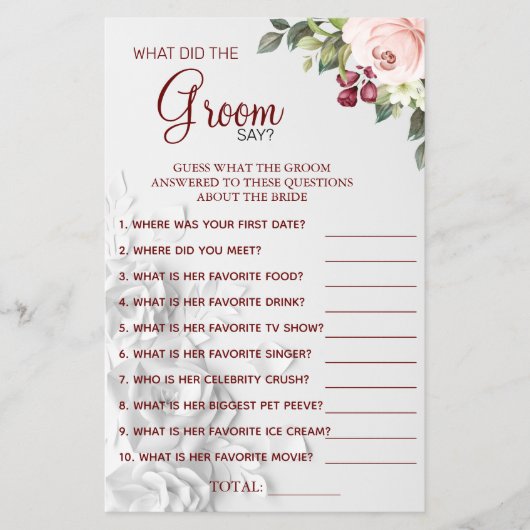 Waterverf Wat groom Vrijgezellenfeest spelkaart te Flyer (Voorkant)