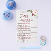 Waterverf Wat groom Vrijgezellenfeest spelkaart te Flyer (Enkel)