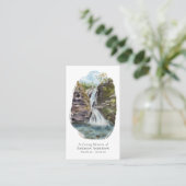 Waterverf Waterfall Cross Memorial Prayer Kaart Contactkaartje (Staand voorkant)