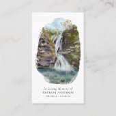 Waterverf Waterfall Cross Memorial Prayer Kaart Contactkaartje (Voorkant)