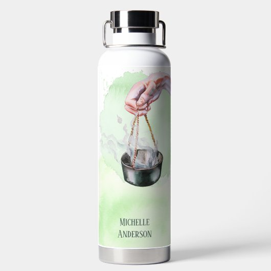 Waterverf waterflesje alleen lopen waterfles (Achterkant)