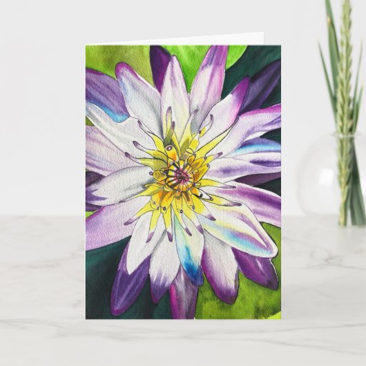 Waterverf waterlelie fijne kunst kaart (Voorkant)