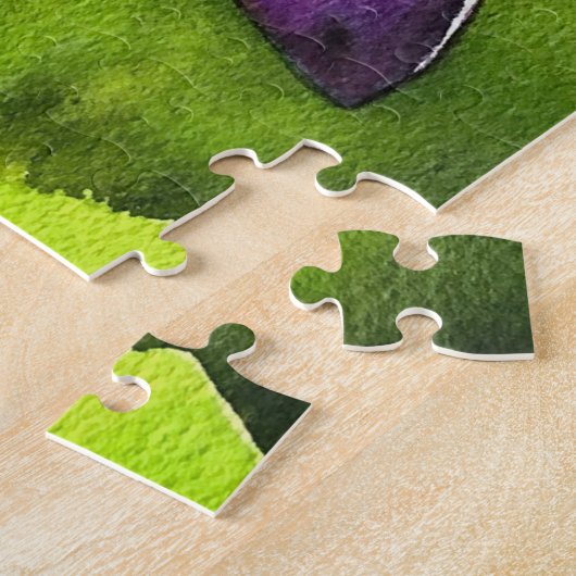 Waterverf waterlelie fijne kunst legpuzzel (Zijkant)