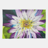 Waterverf waterlelie fijne kunst theedoek (Horizontaal)