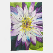 Waterverf waterlelie fijne kunst theedoek (Verticaal)