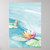waterverf waterlelie poster (Voorkant)