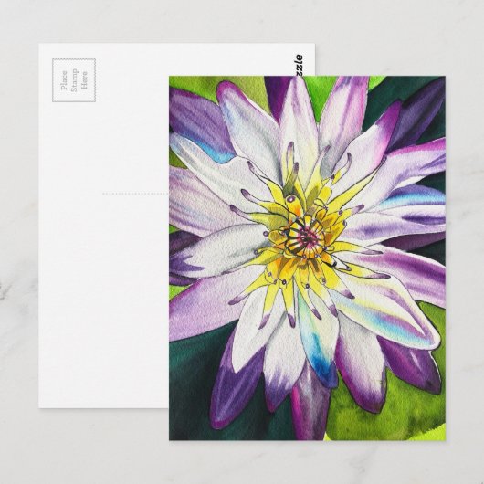 Waterverf waterlelies beeldende kunst briefkaart (Voorkant / Achterkant)